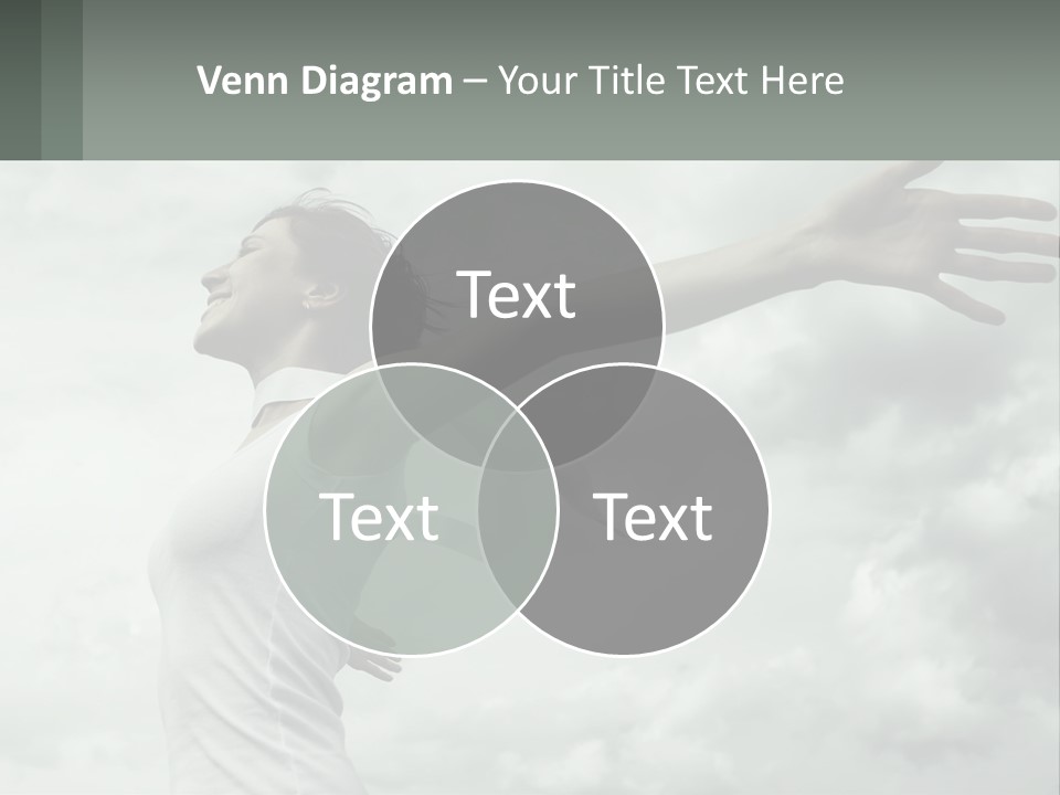 A Woman Reaching Up Into The Sky With Her Arms Outstretched PowerPoint Template
