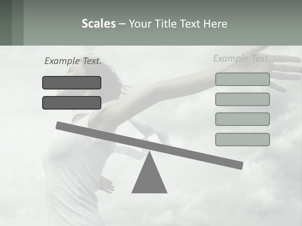 A Woman Reaching Up Into The Sky With Her Arms Outstretched PowerPoint Template