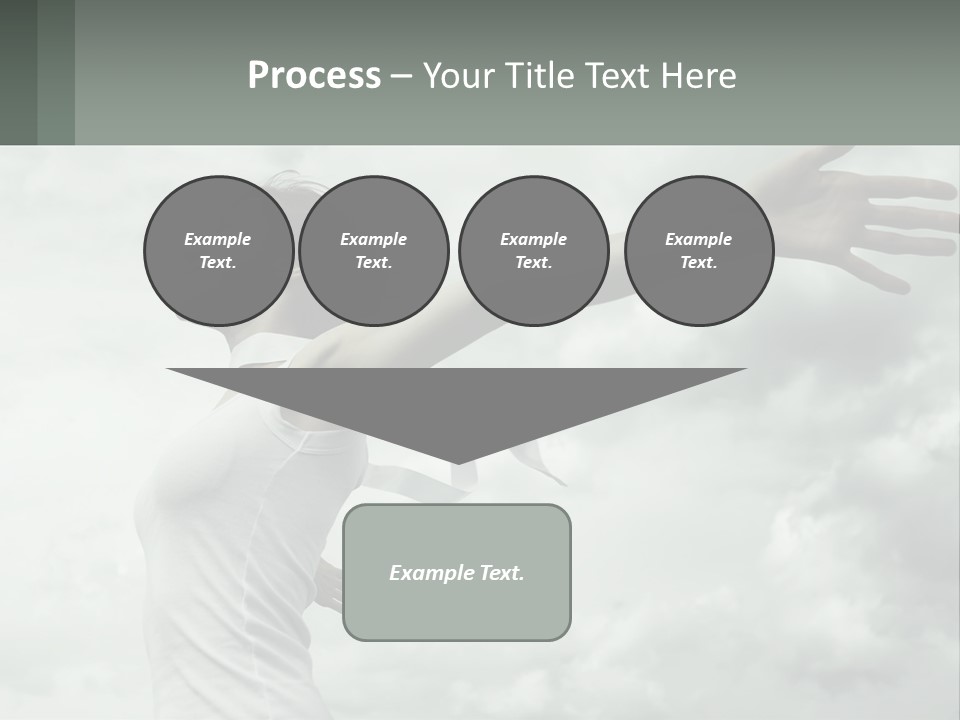 A Woman Reaching Up Into The Sky With Her Arms Outstretched PowerPoint Template