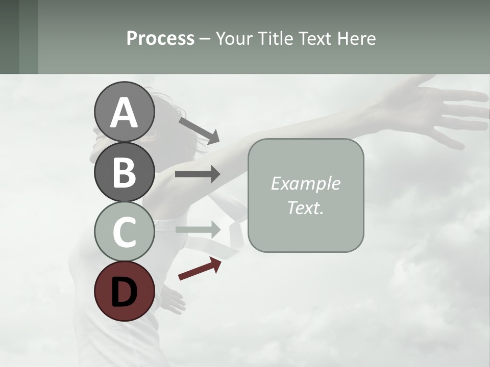 A Woman Reaching Up Into The Sky With Her Arms Outstretched PowerPoint Template