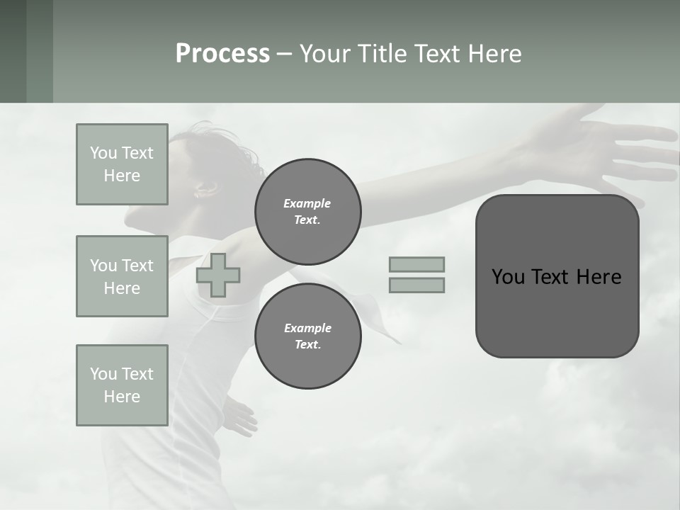 A Woman Reaching Up Into The Sky With Her Arms Outstretched PowerPoint Template