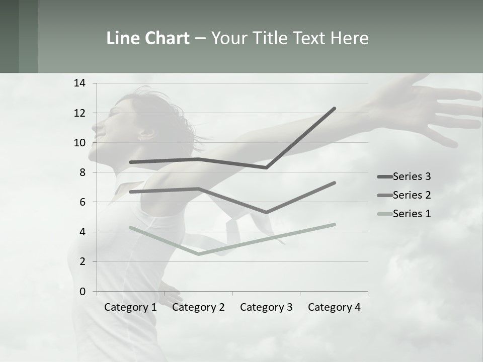 A Woman Reaching Up Into The Sky With Her Arms Outstretched PowerPoint Template