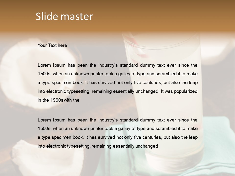 A Glass Of Milk With A Straw On A Table PowerPoint Template