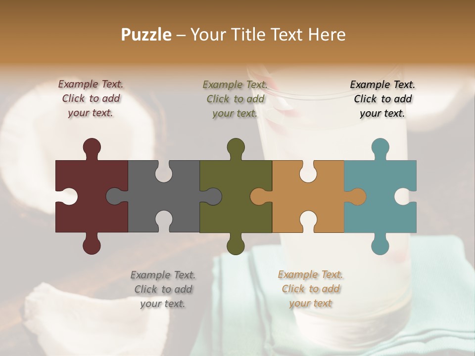 A Glass Of Milk With A Straw On A Table PowerPoint Template