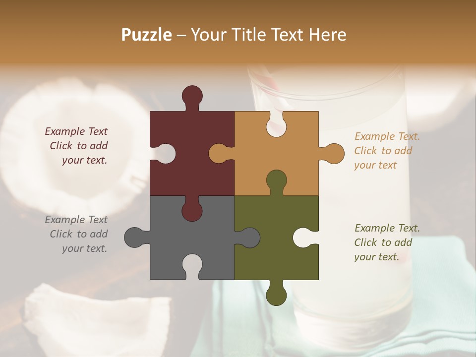 A Glass Of Milk With A Straw On A Table PowerPoint Template