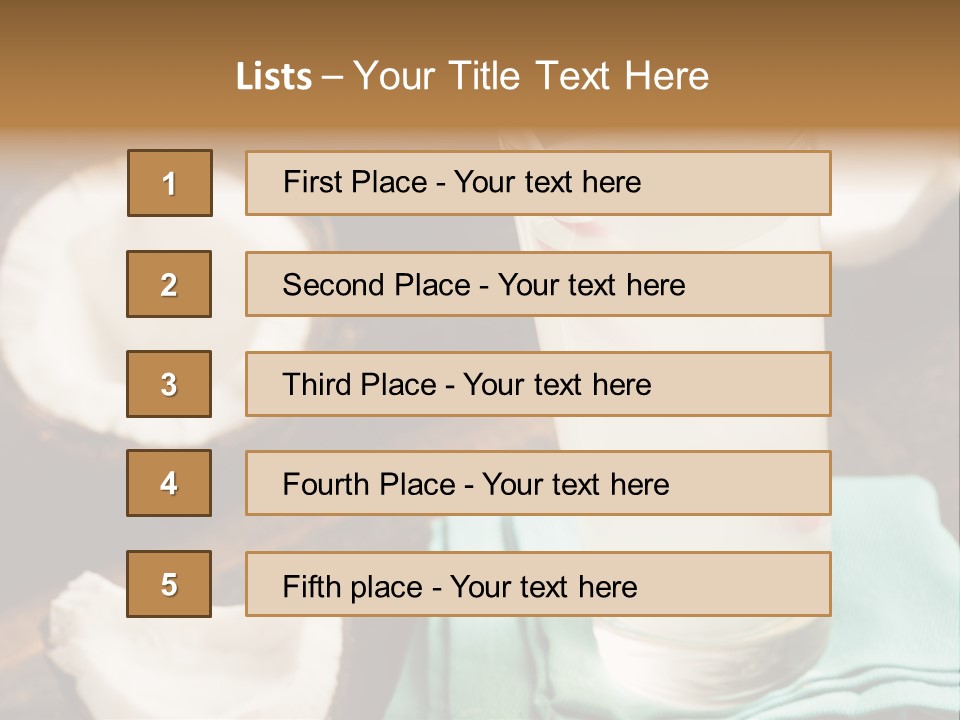 A Glass Of Milk With A Straw On A Table PowerPoint Template