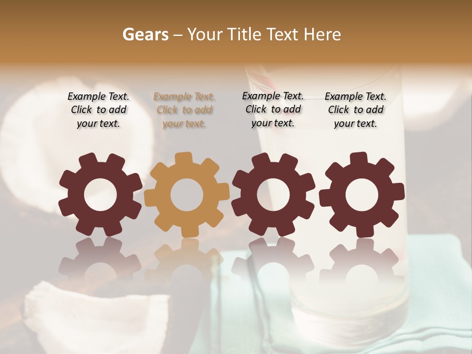 A Glass Of Milk With A Straw On A Table PowerPoint Template