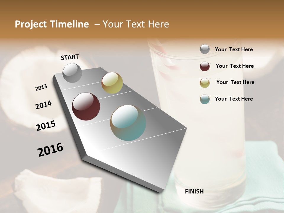 A Glass Of Milk With A Straw On A Table PowerPoint Template