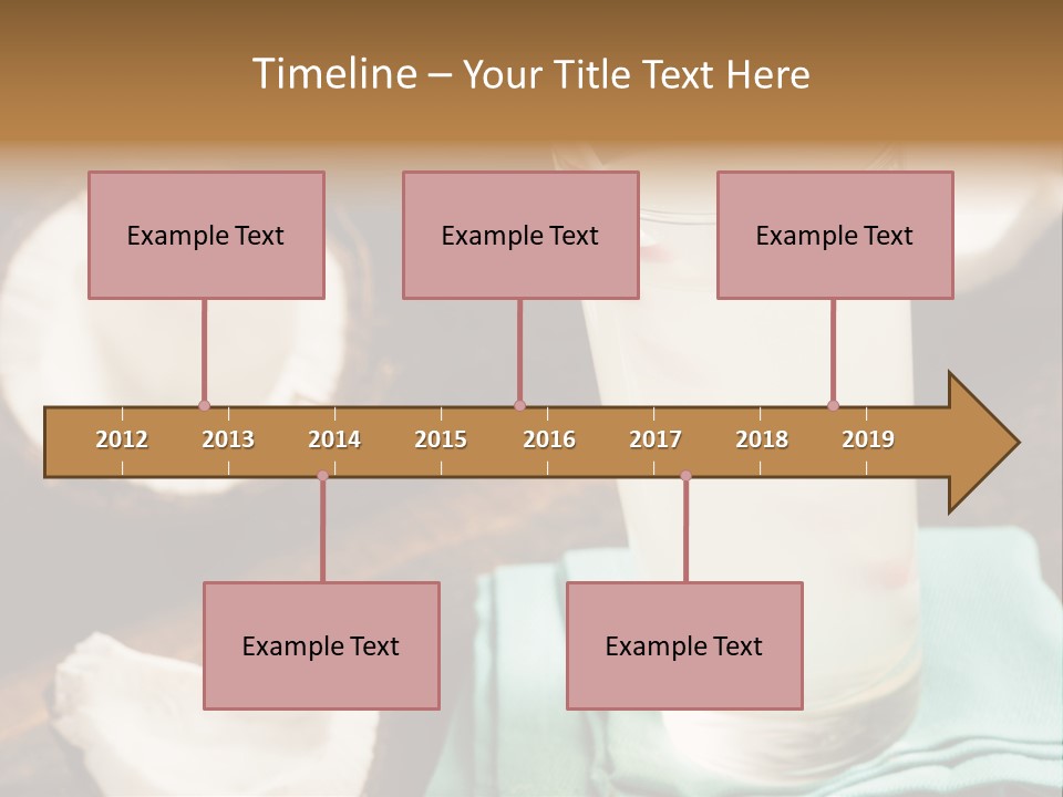 A Glass Of Milk With A Straw On A Table PowerPoint Template
