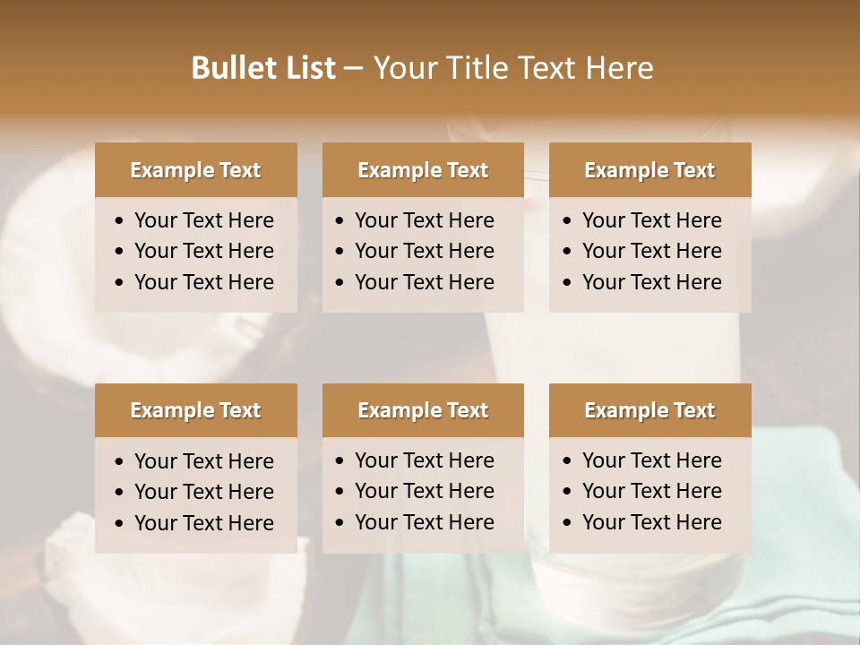 A Glass Of Milk With A Straw On A Table PowerPoint Template