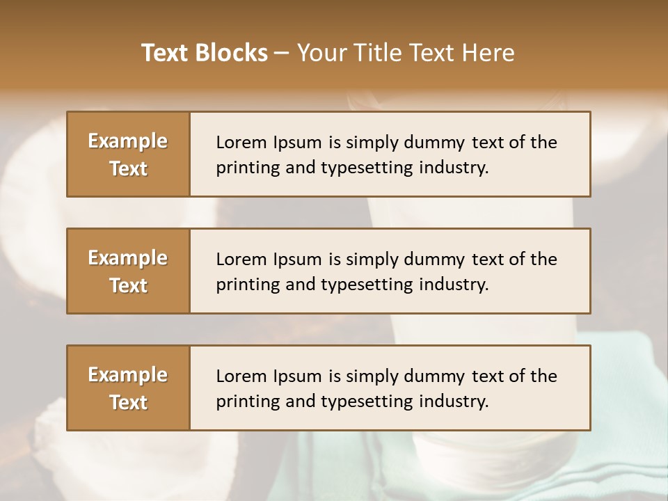 A Glass Of Milk With A Straw On A Table PowerPoint Template