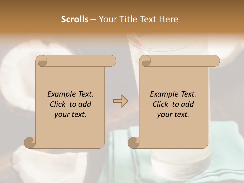 A Glass Of Milk With A Straw On A Table PowerPoint Template