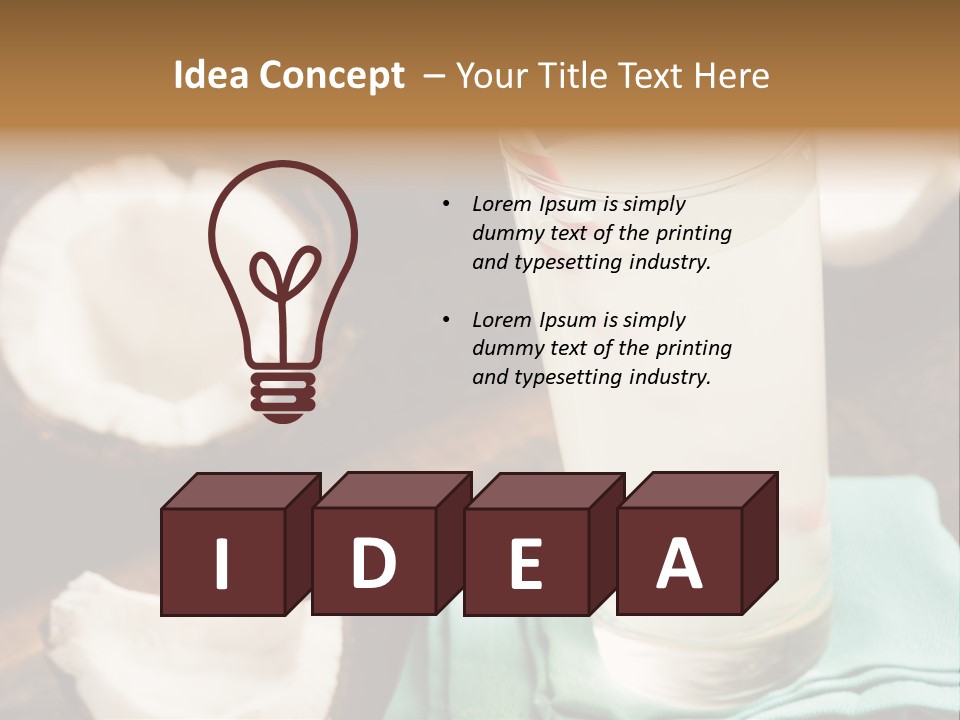 A Glass Of Milk With A Straw On A Table PowerPoint Template