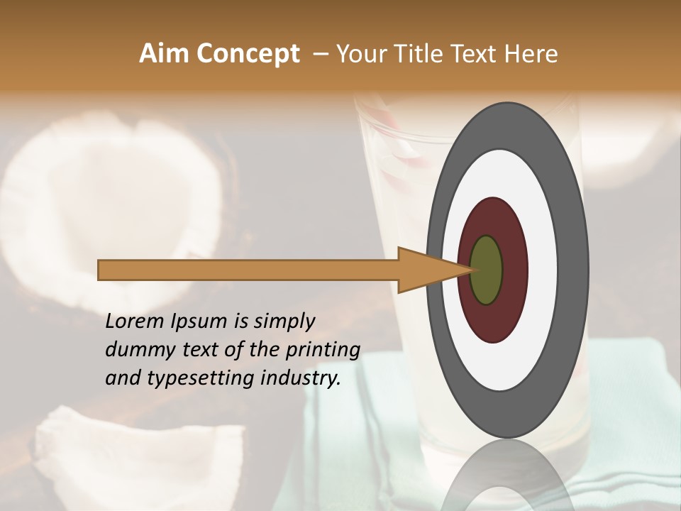 A Glass Of Milk With A Straw On A Table PowerPoint Template