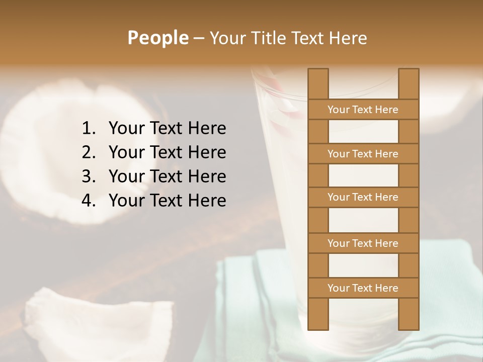 A Glass Of Milk With A Straw On A Table PowerPoint Template