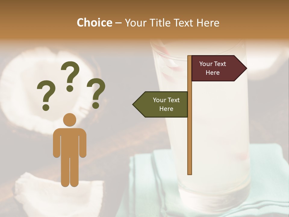 A Glass Of Milk With A Straw On A Table PowerPoint Template