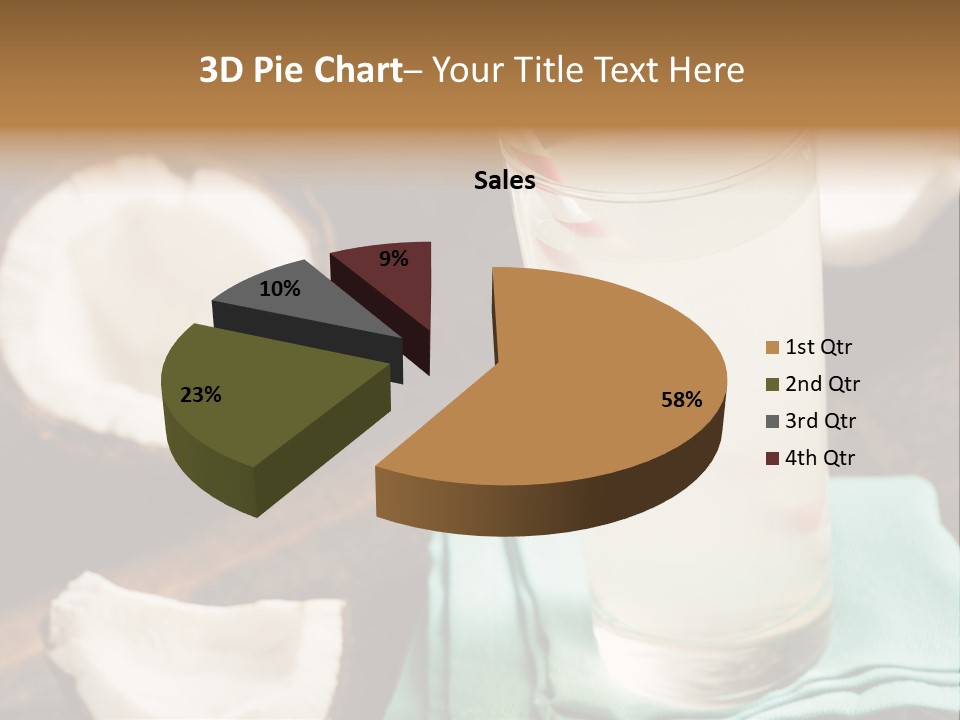A Glass Of Milk With A Straw On A Table PowerPoint Template