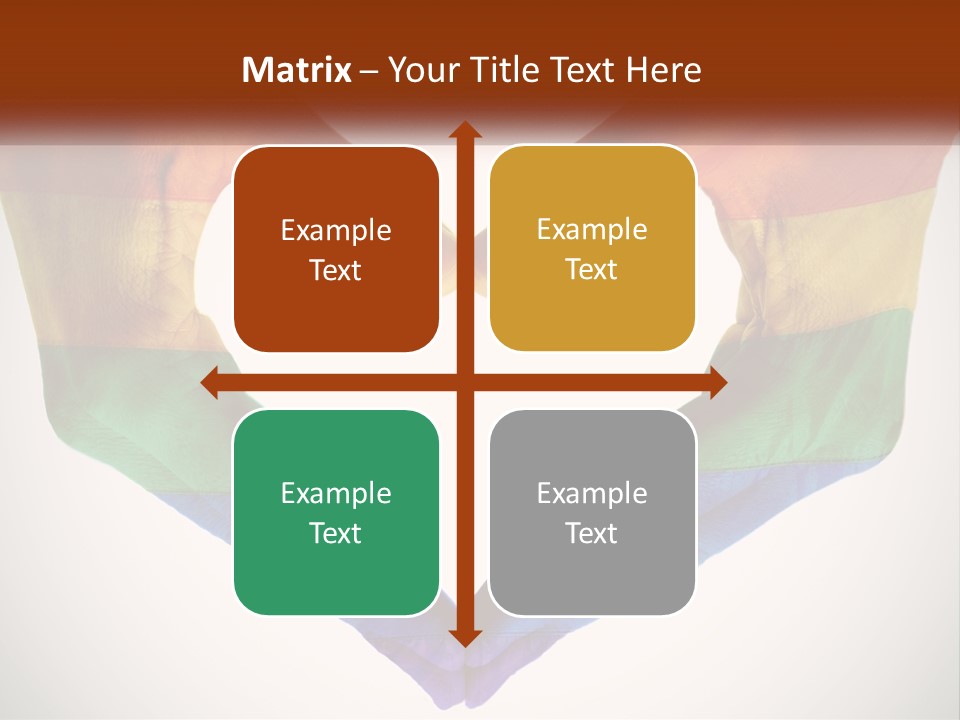 Two Hands In The Shape Of A Heart With The Colors Of The Rainbow Painted On PowerPoint Template