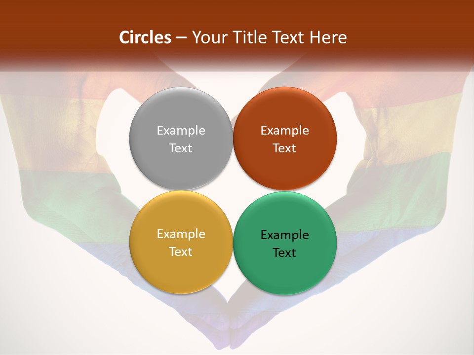 Two Hands In The Shape Of A Heart With The Colors Of The Rainbow Painted On PowerPoint Template