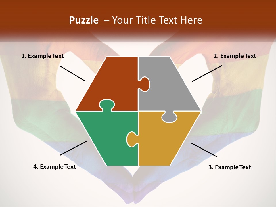 Two Hands In The Shape Of A Heart With The Colors Of The Rainbow Painted On PowerPoint Template