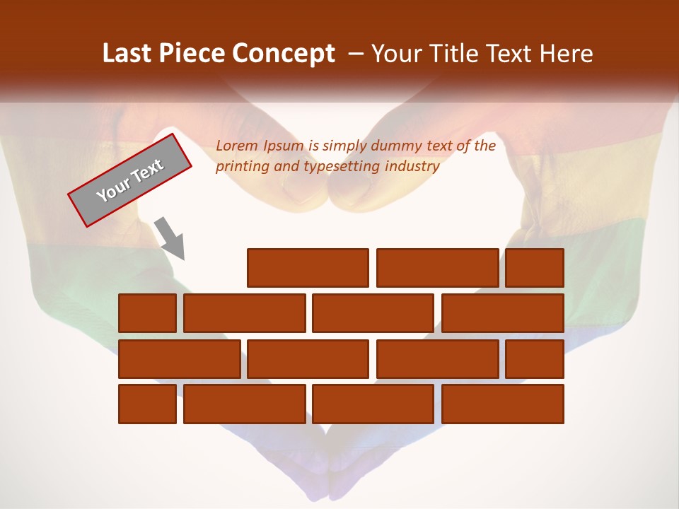 Two Hands In The Shape Of A Heart With The Colors Of The Rainbow Painted On PowerPoint Template