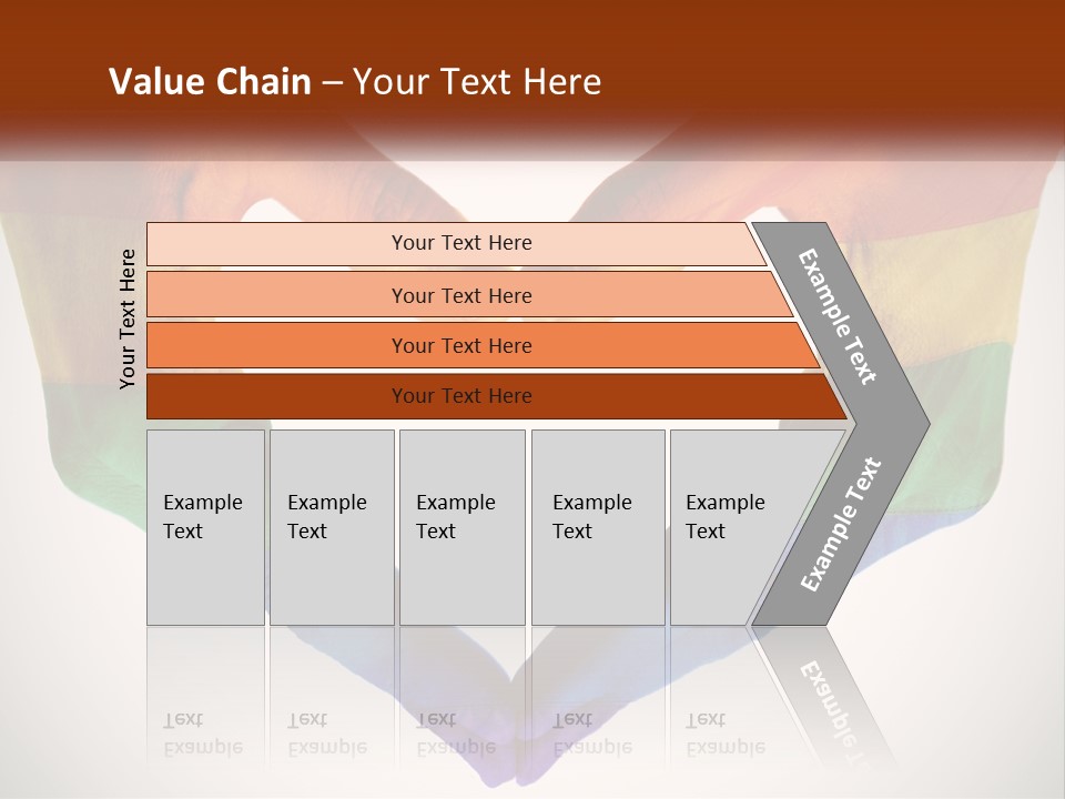 Two Hands In The Shape Of A Heart With The Colors Of The Rainbow Painted On PowerPoint Template
