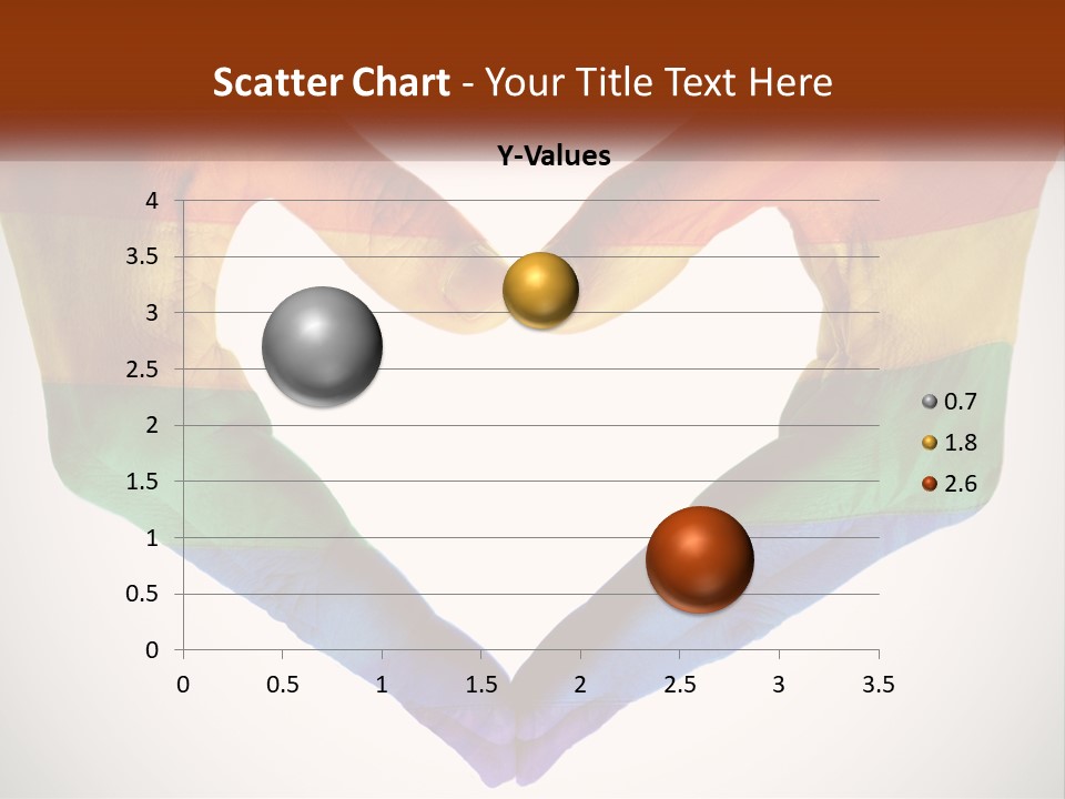 Two Hands In The Shape Of A Heart With The Colors Of The Rainbow Painted On PowerPoint Template