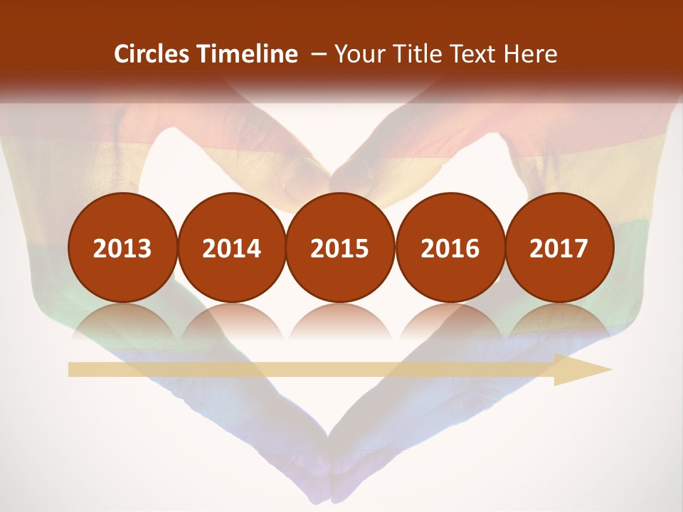 Two Hands In The Shape Of A Heart With The Colors Of The Rainbow Painted On PowerPoint Template