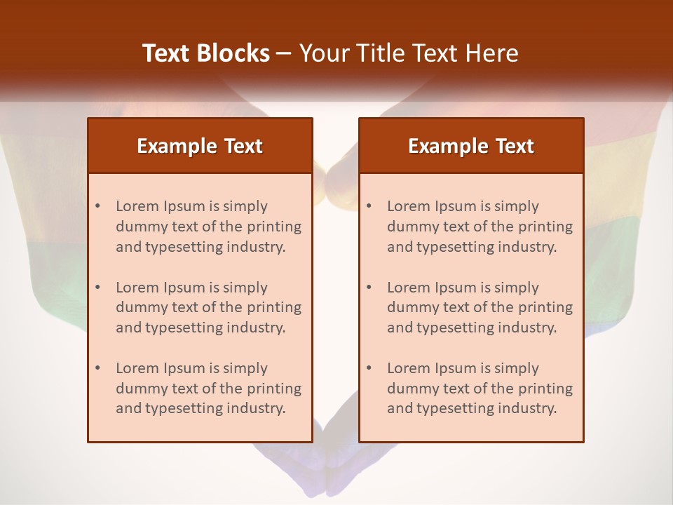 Two Hands In The Shape Of A Heart With The Colors Of The Rainbow Painted On PowerPoint Template
