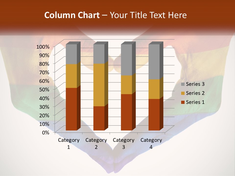 Two Hands In The Shape Of A Heart With The Colors Of The Rainbow Painted On PowerPoint Template