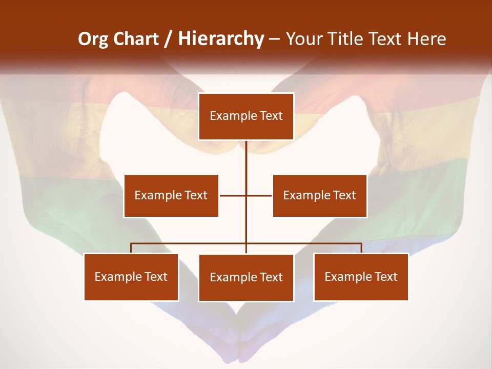 Two Hands In The Shape Of A Heart With The Colors Of The Rainbow Painted On PowerPoint Template