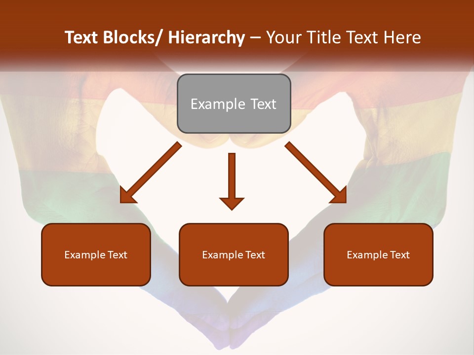 Two Hands In The Shape Of A Heart With The Colors Of The Rainbow Painted On PowerPoint Template