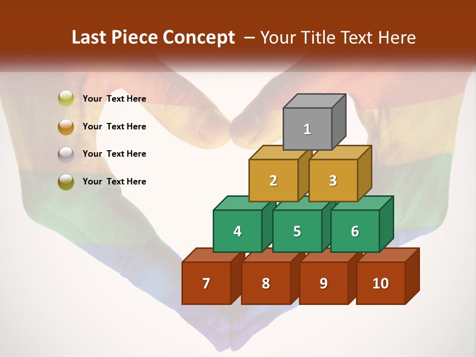 Two Hands In The Shape Of A Heart With The Colors Of The Rainbow Painted On PowerPoint Template