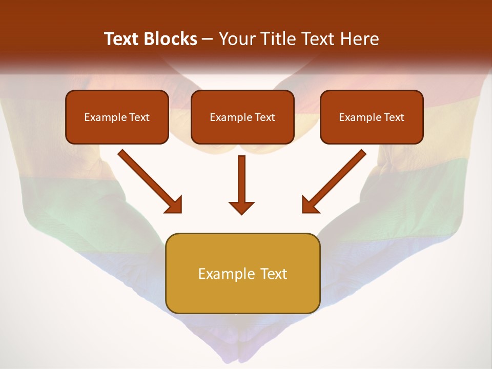 Two Hands In The Shape Of A Heart With The Colors Of The Rainbow Painted On PowerPoint Template