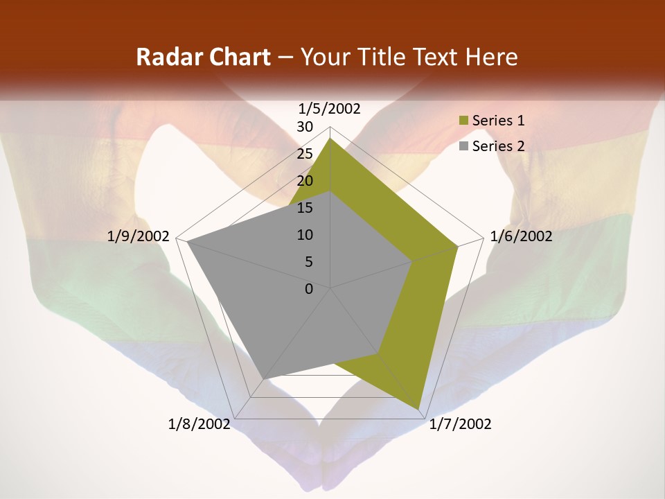 Two Hands In The Shape Of A Heart With The Colors Of The Rainbow Painted On PowerPoint Template