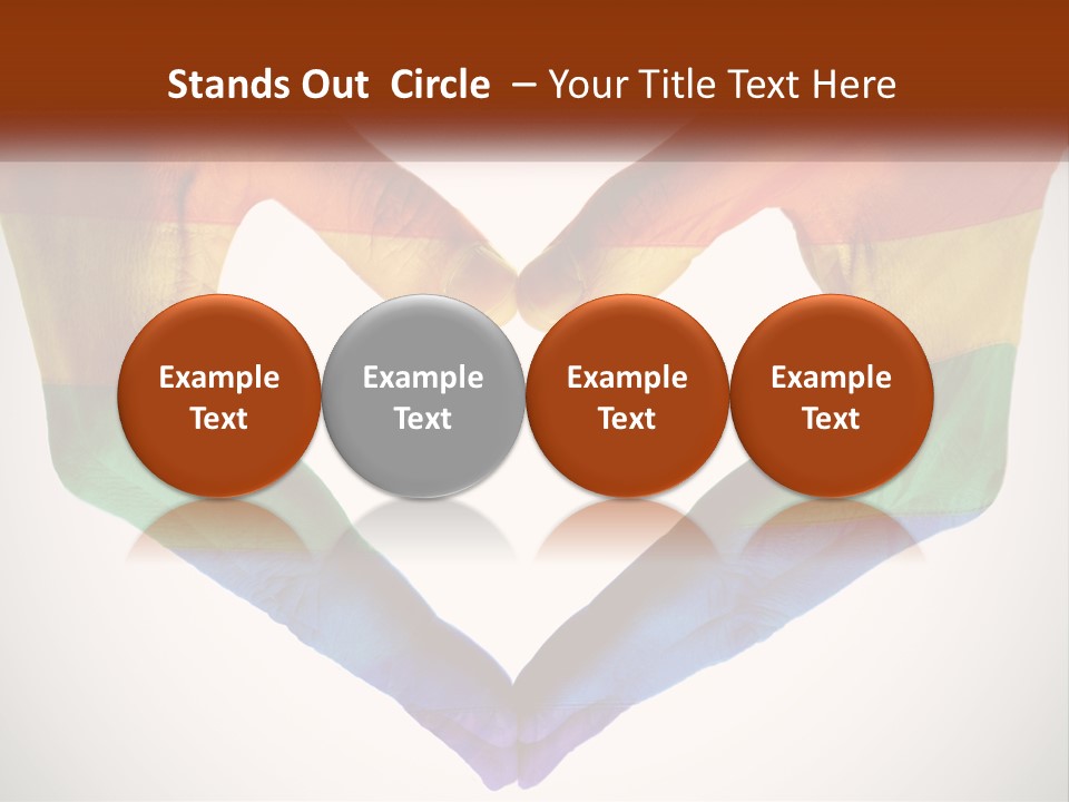Two Hands In The Shape Of A Heart With The Colors Of The Rainbow Painted On PowerPoint Template
