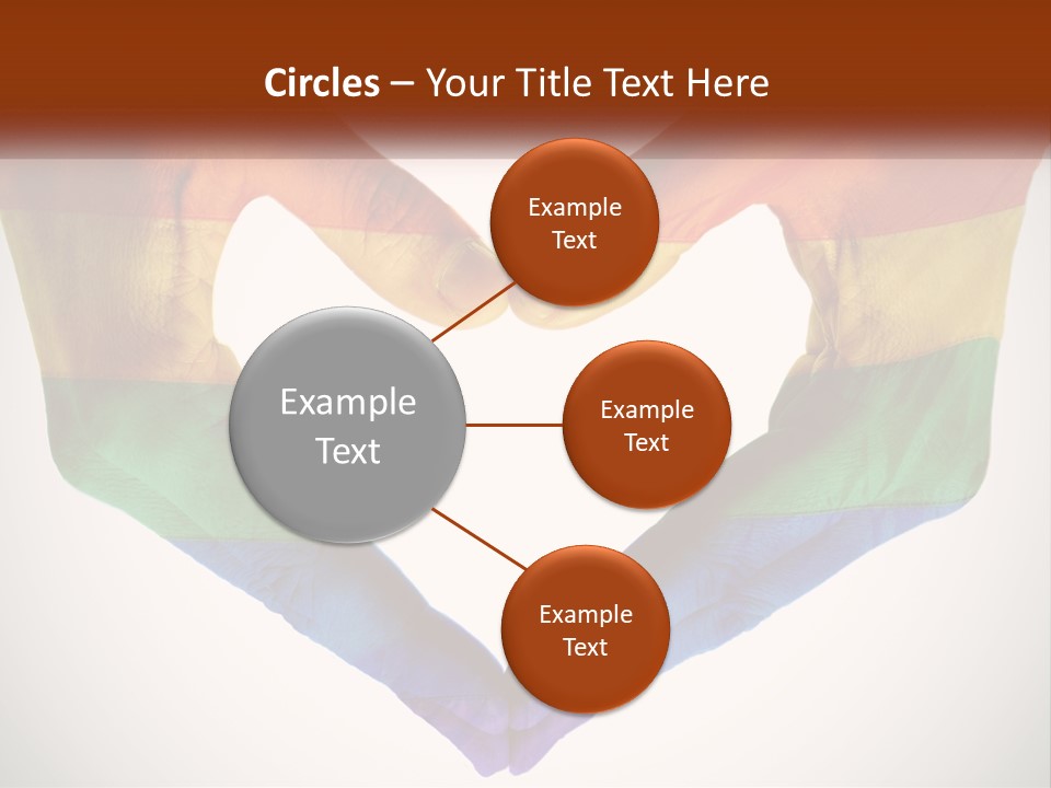 Two Hands In The Shape Of A Heart With The Colors Of The Rainbow Painted On PowerPoint Template