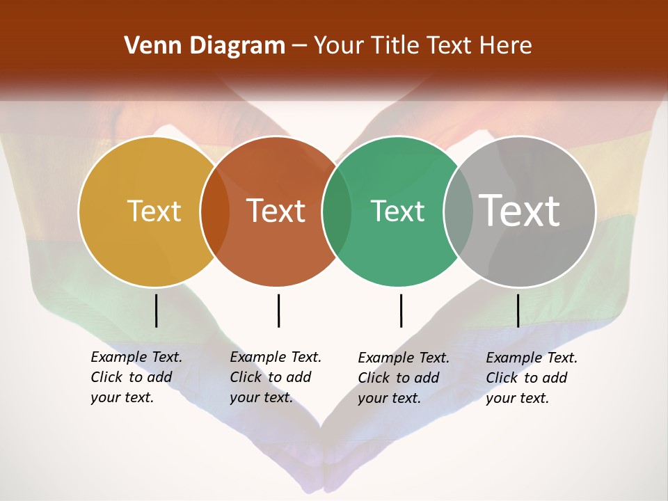Two Hands In The Shape Of A Heart With The Colors Of The Rainbow Painted On PowerPoint Template