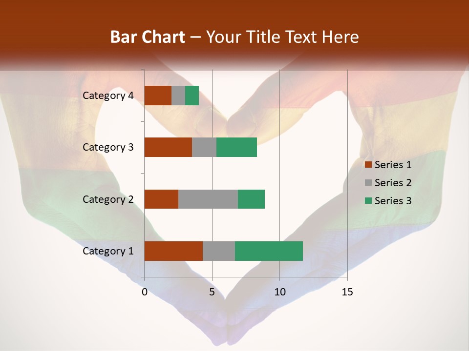 Two Hands In The Shape Of A Heart With The Colors Of The Rainbow Painted On PowerPoint Template