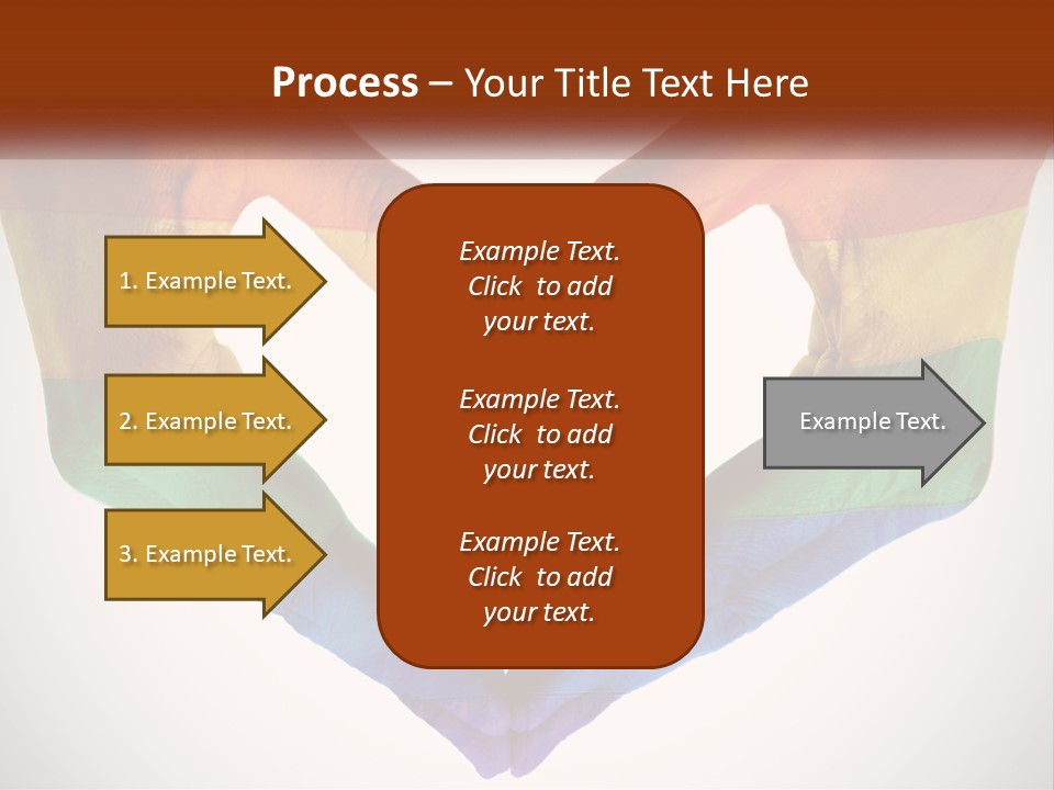 Two Hands In The Shape Of A Heart With The Colors Of The Rainbow Painted On PowerPoint Template