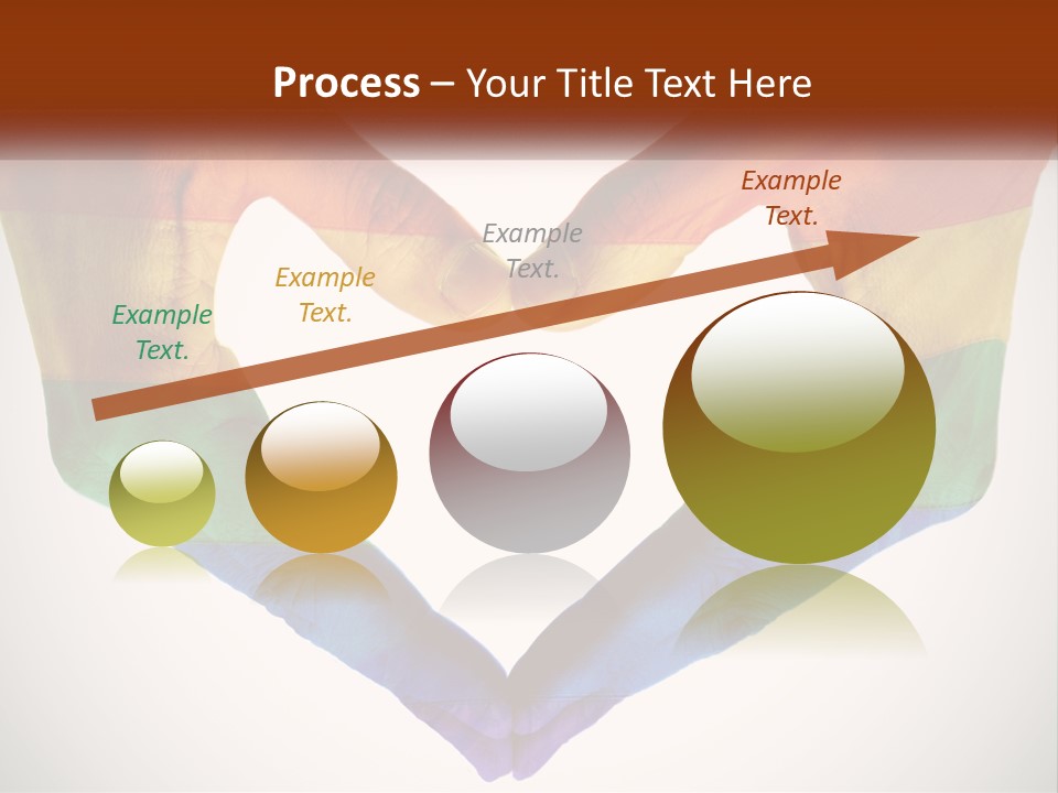 Two Hands In The Shape Of A Heart With The Colors Of The Rainbow Painted On PowerPoint Template