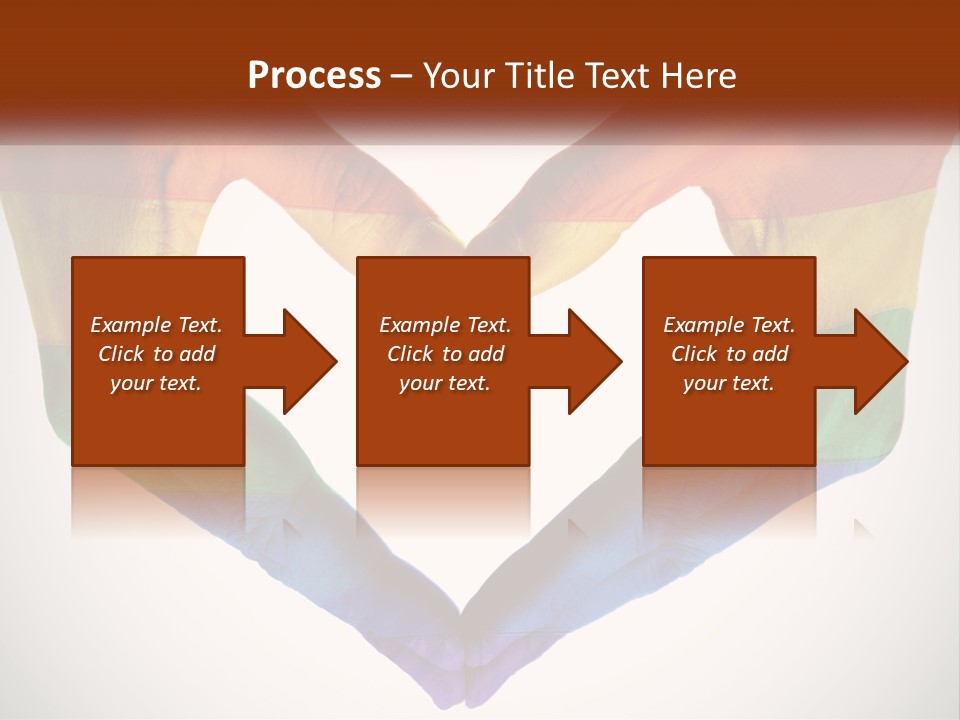 Two Hands In The Shape Of A Heart With The Colors Of The Rainbow Painted On PowerPoint Template