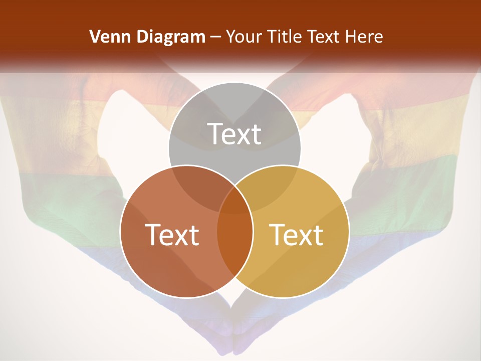 Two Hands In The Shape Of A Heart With The Colors Of The Rainbow Painted On PowerPoint Template