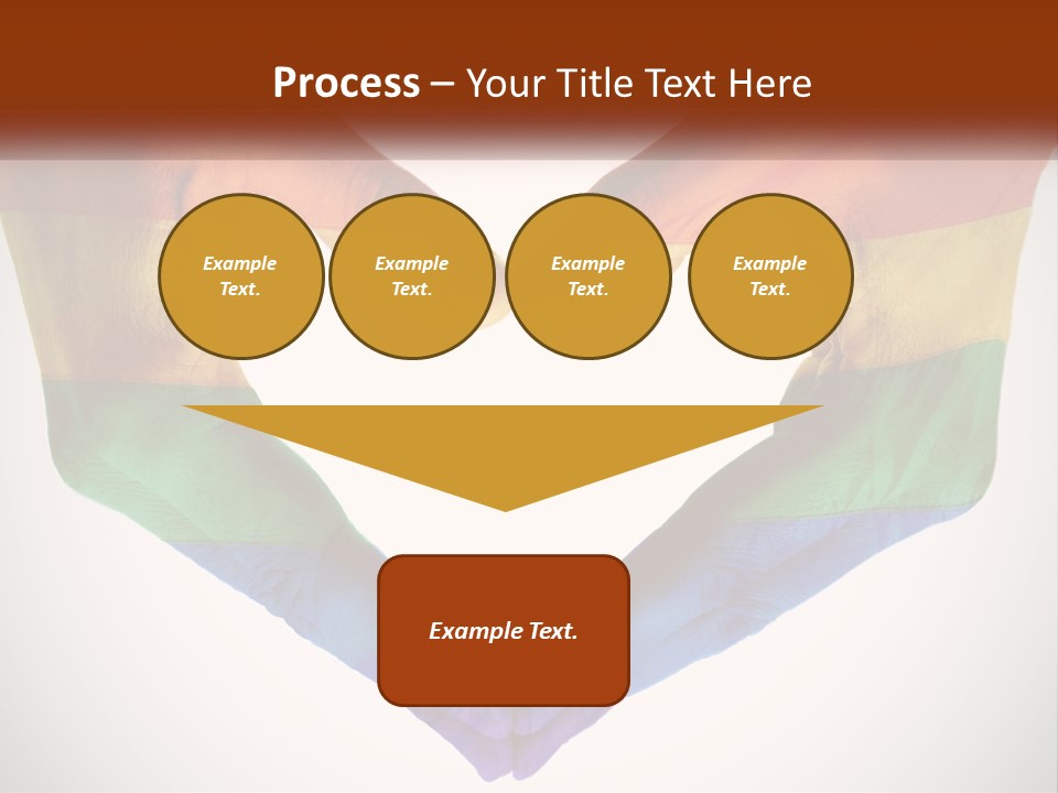 Two Hands In The Shape Of A Heart With The Colors Of The Rainbow Painted On PowerPoint Template