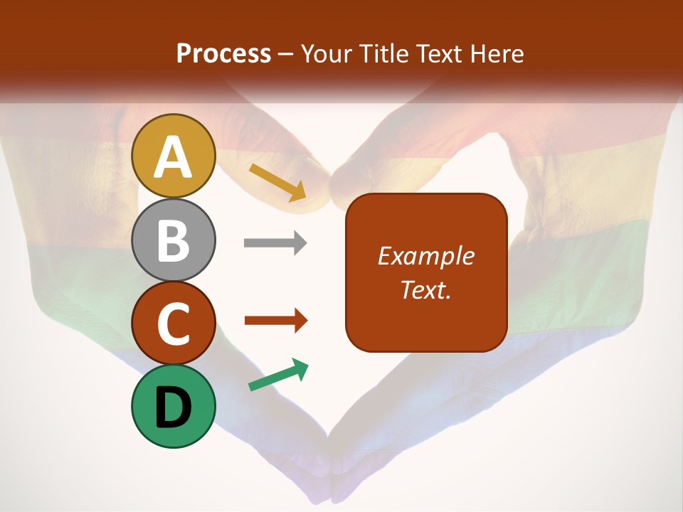Two Hands In The Shape Of A Heart With The Colors Of The Rainbow Painted On PowerPoint Template