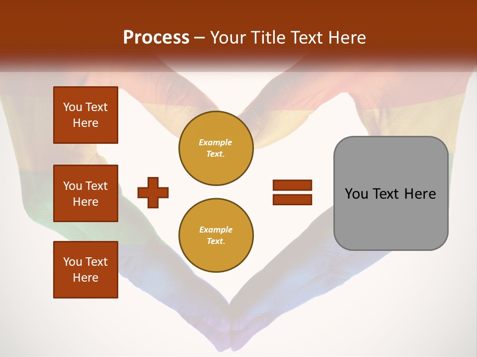 Two Hands In The Shape Of A Heart With The Colors Of The Rainbow Painted On PowerPoint Template
