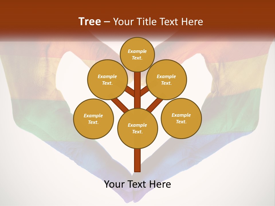 Two Hands In The Shape Of A Heart With The Colors Of The Rainbow Painted On PowerPoint Template