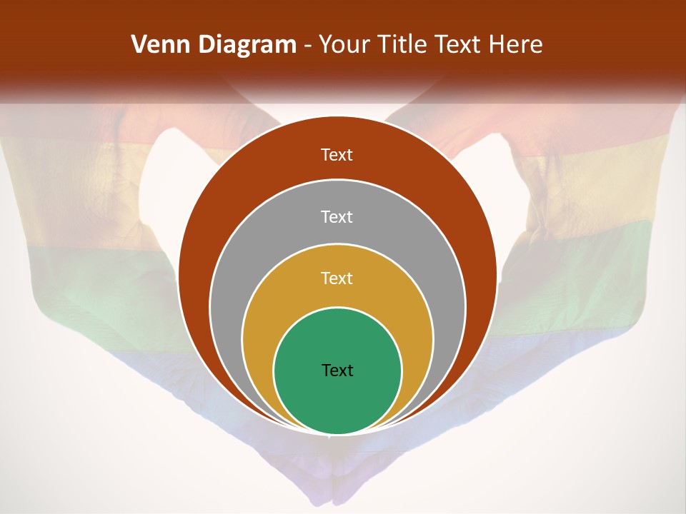 Two Hands In The Shape Of A Heart With The Colors Of The Rainbow Painted On PowerPoint Template