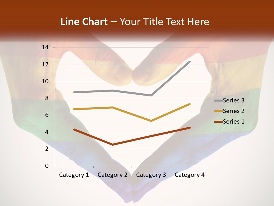 Two Hands In The Shape Of A Heart With The Colors Of The Rainbow Painted On PowerPoint Template
