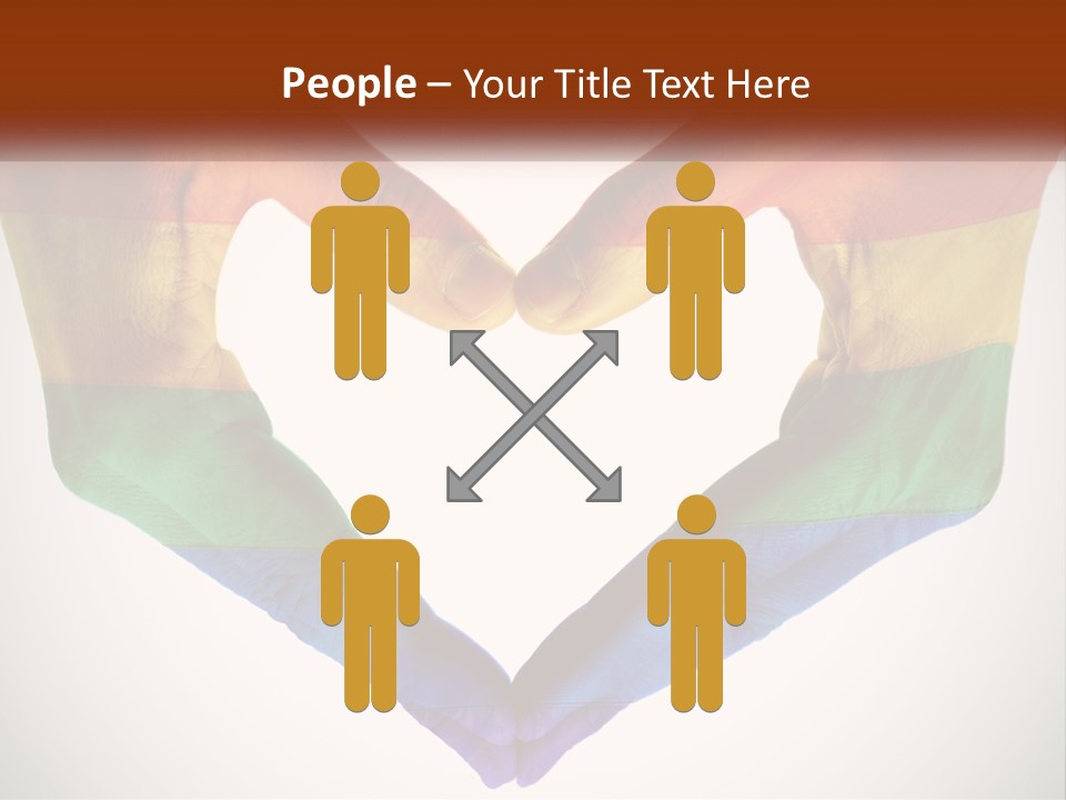 Two Hands In The Shape Of A Heart With The Colors Of The Rainbow Painted On PowerPoint Template